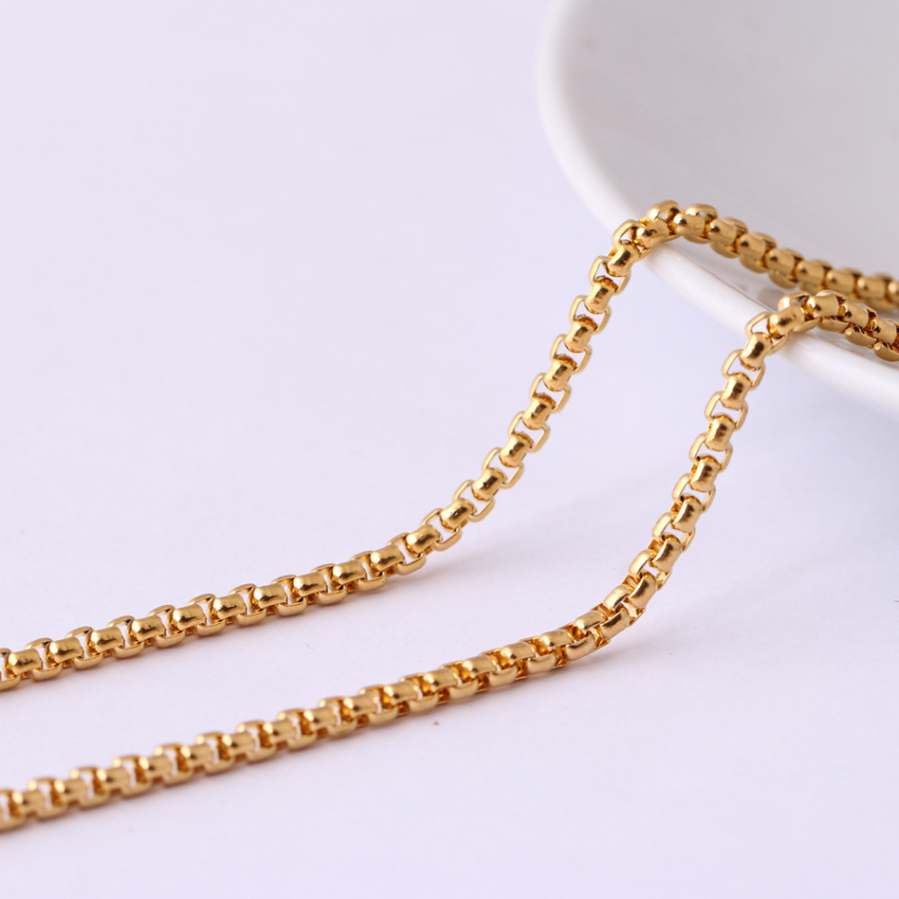 50cm/ 55cm/ 60cm 18K Gold Plated Stainless Steel Chain Men Necklace Jewelry Chain