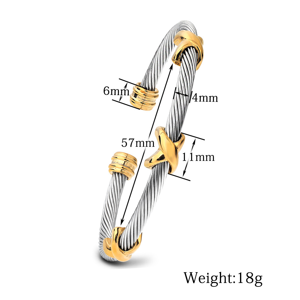 2024 Women open cuff bracelet plated gold cuff bracelet women jewelry silver stainless steel cuff bangle bracelet