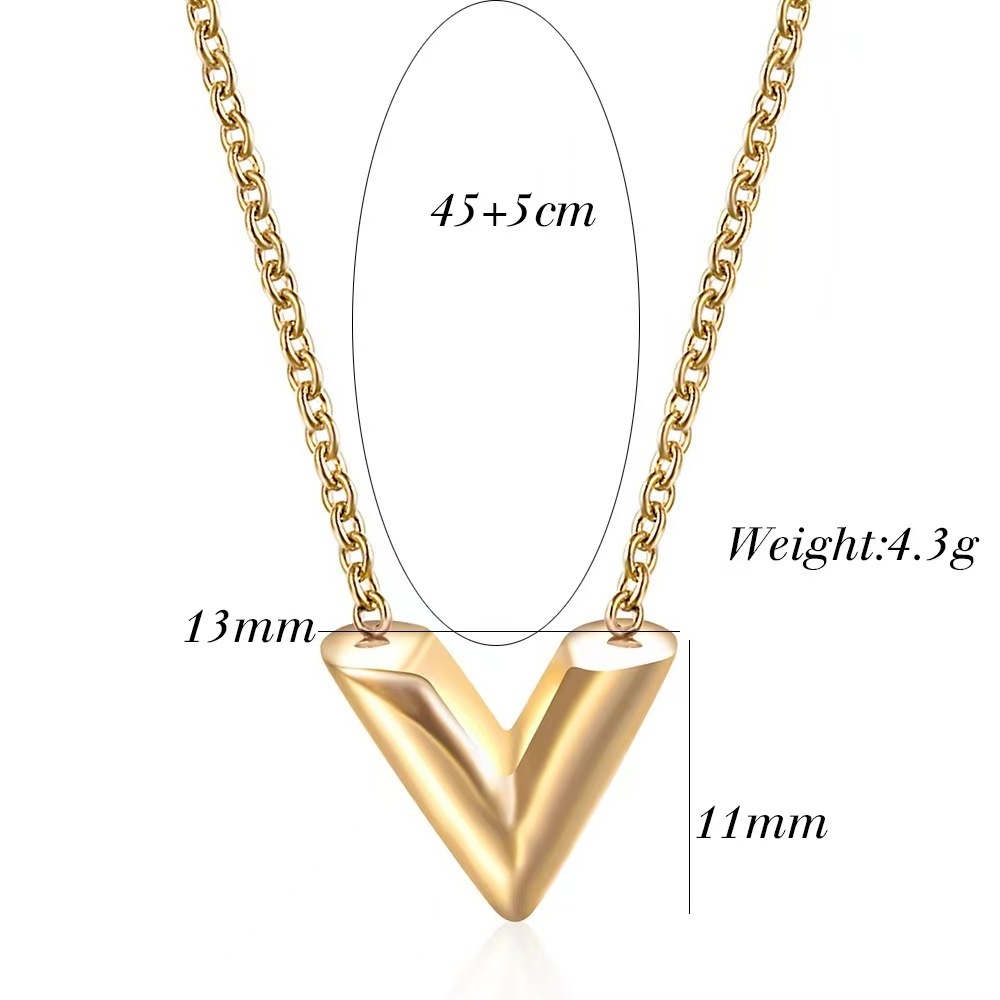 Letter pendant necklace women's stainless steel initial necklace initial letter customer custom necklace