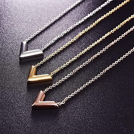 Letter pendant necklace women's stainless steel initial necklace initial letter customer custom necklace