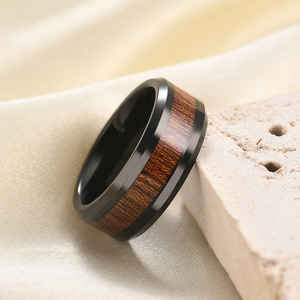 Fine tungsten carbide men rings jewelry factory fashion real simulated wood grain party jewelry rings for men rings