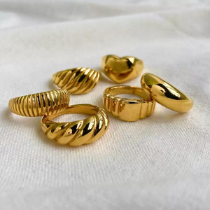 2024 New Wholesale 18K Gold PVD Plated 316L Stainless Steel Rings for woman man