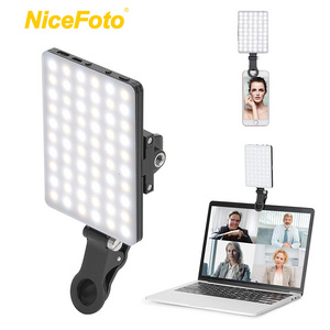 NiceFoto Portable Rechargeable 5W Conference Selfie Vlog Makeup Video Fill Light for Cell Phone and Laptop