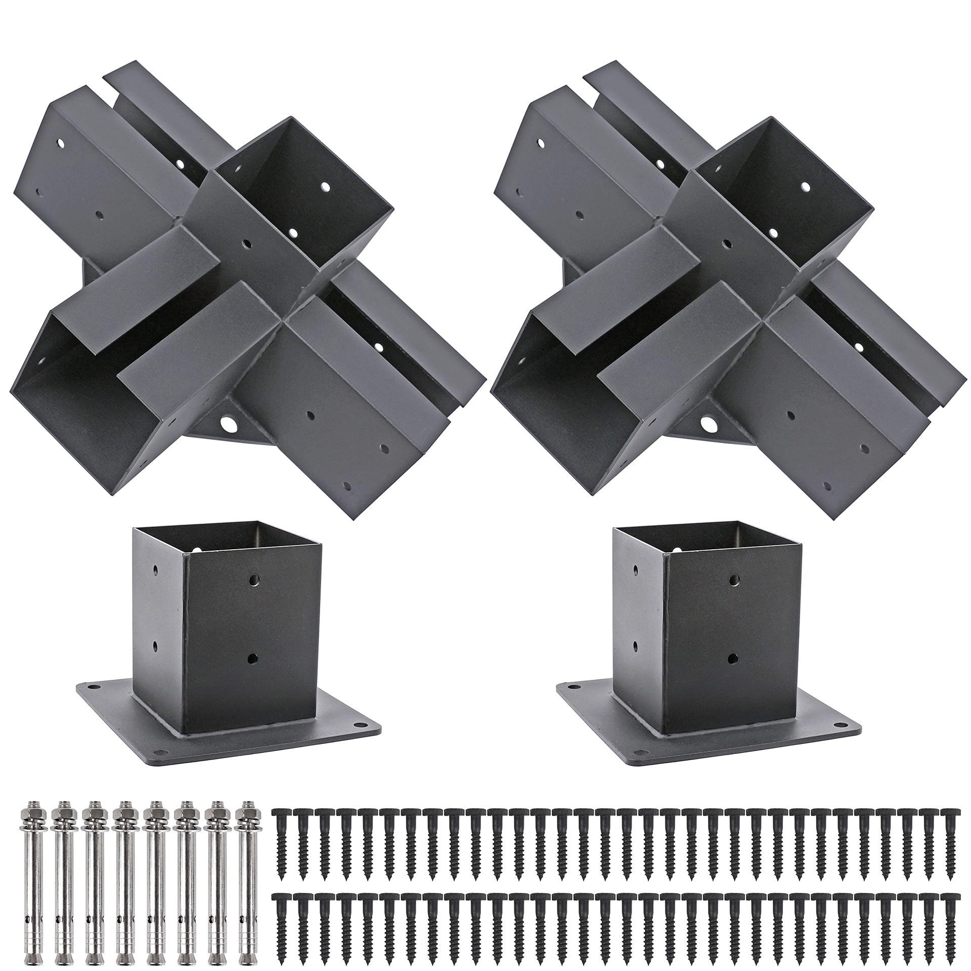 Outdoor Pergola Bracket 4X4 6X6 Angle connector Gazebo t DIY 4 way beam bracket corner