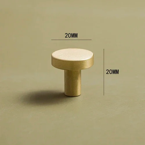 Gold Solid Brass Hexagon Knob T Bar Cabinet Pull for Kitchen Room Longer Dresser Handle Furniture Hardware