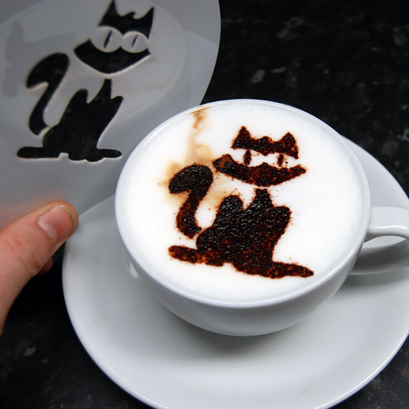 OEM 4 inch Stainless Steel Coffee Stencils for festival Customized Cappuccino Barista Stencil Halloween template Ghost Face