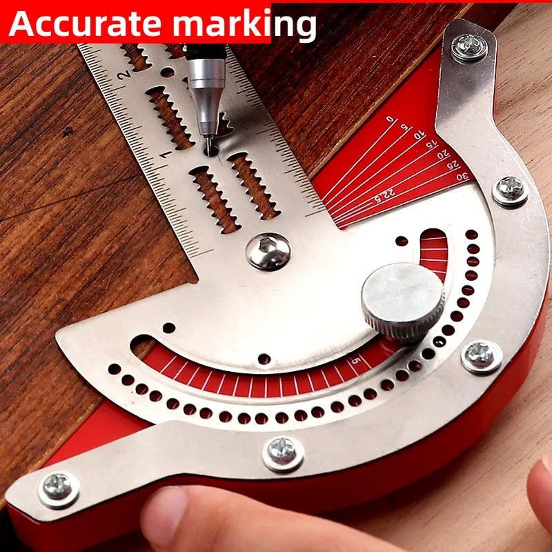 Woodworkers Edge Ruler Stainless Steel Protractor Angle Angle Precision Carpenter Measuring Tool