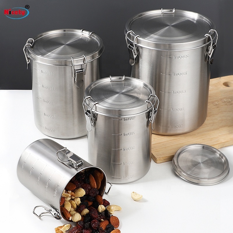 Nicety Customized Stainless Steel Airtight Coffee Container Tea Cans Coffee Storage Canister for Kitchen