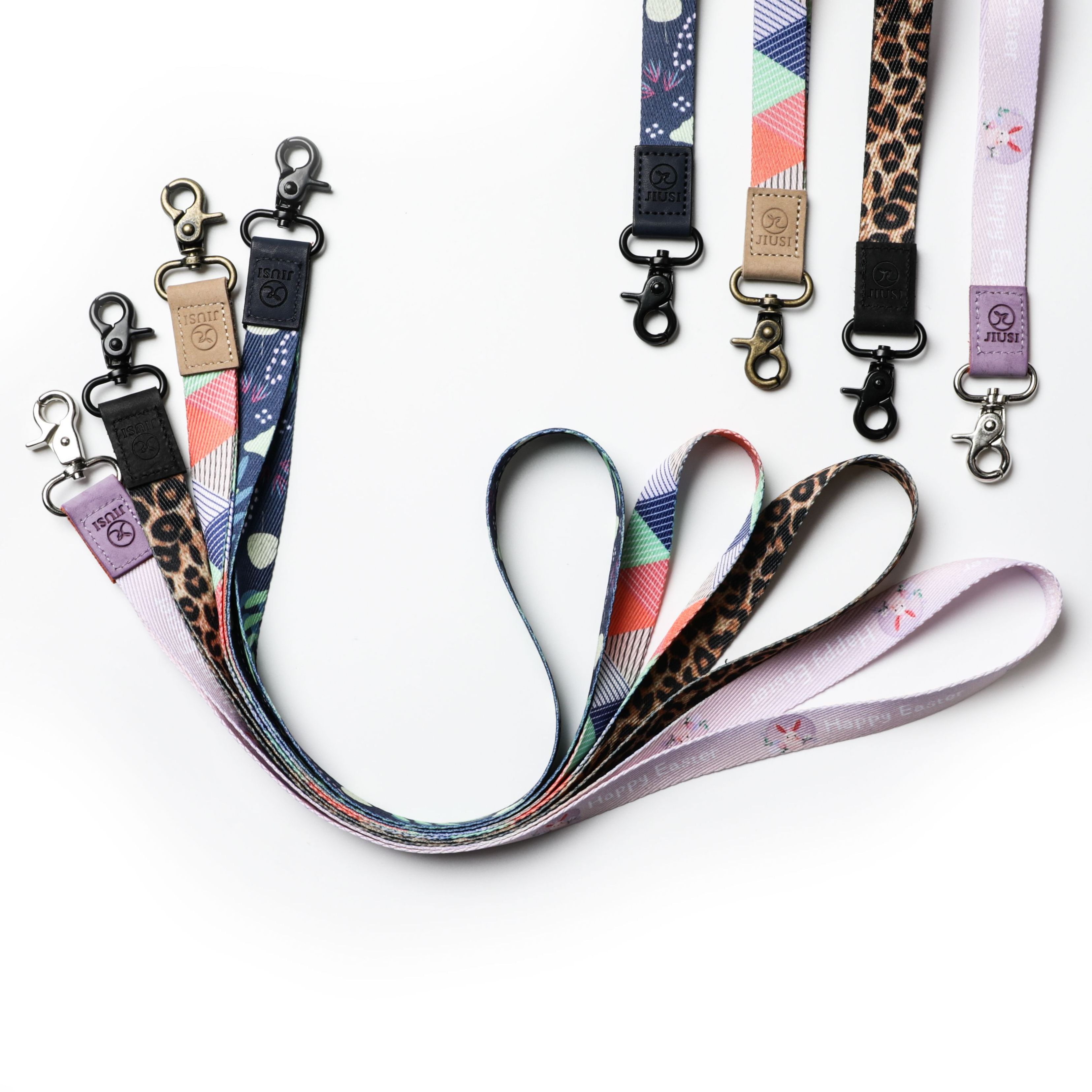 Sample Support Customized  Logo Printed High Quality  Comfortable Soft Neck Strap PU Label Mobile Phone Lanyard