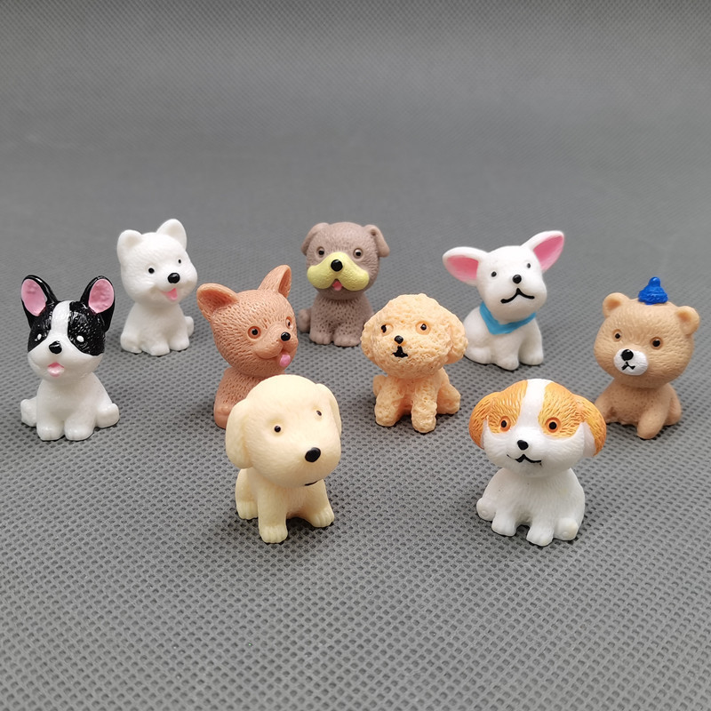 Resin Dog Ornament Family Micro Landscape Decoration Mini Dog Crafts Figurines For Home Decor Puppy Accessories