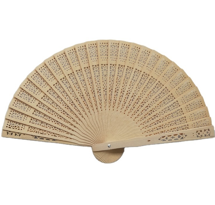 Hand Fans Folding Vintage Fragrant Wood Carved Hand Held Chinese Fan Wedding Favors And Gifts Ventilador De Mano