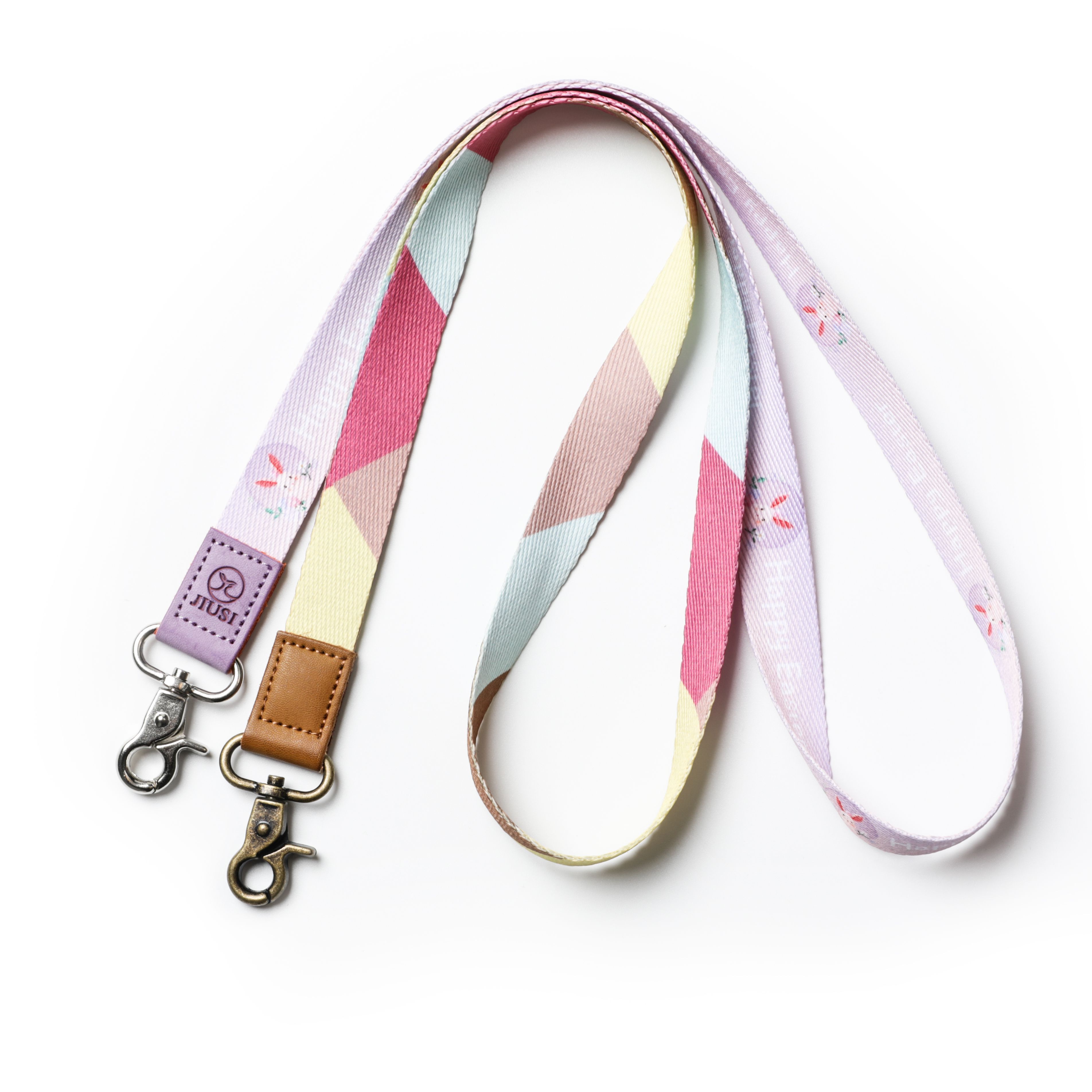 Sample Support Customized  Logo Printed High Quality  Comfortable Soft Neck Strap PU Label Mobile Phone Lanyard