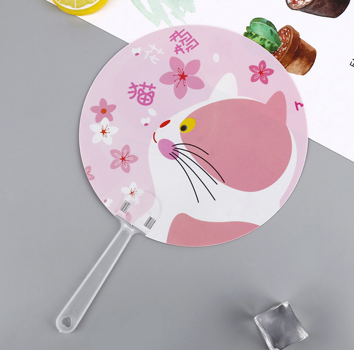 Sample Support Low MOQ Customized Wholesale Colorful Various Designs Hand Held Advertising Round Plastic Hand Fans