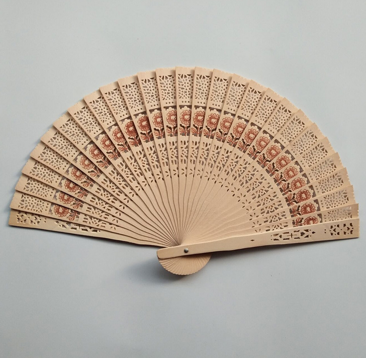 Hand Fans Folding Vintage Fragrant Wood Carved Hand Held Chinese Fan Wedding Favors And Gifts Ventilador De Mano