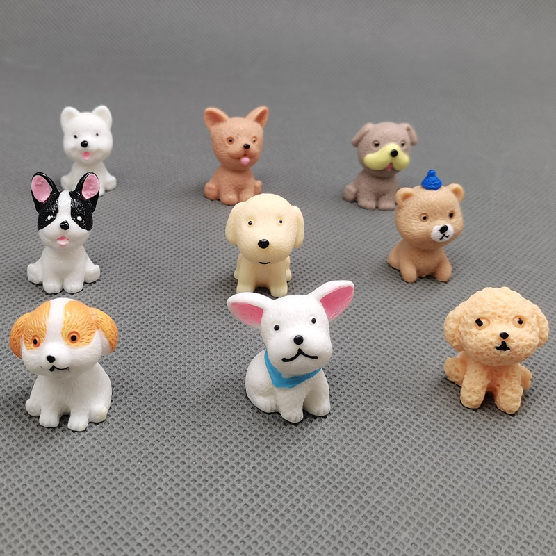 Resin Dog Ornament Family Micro Landscape Decoration Mini Dog Crafts Figurines For Home Decor Puppy Accessories