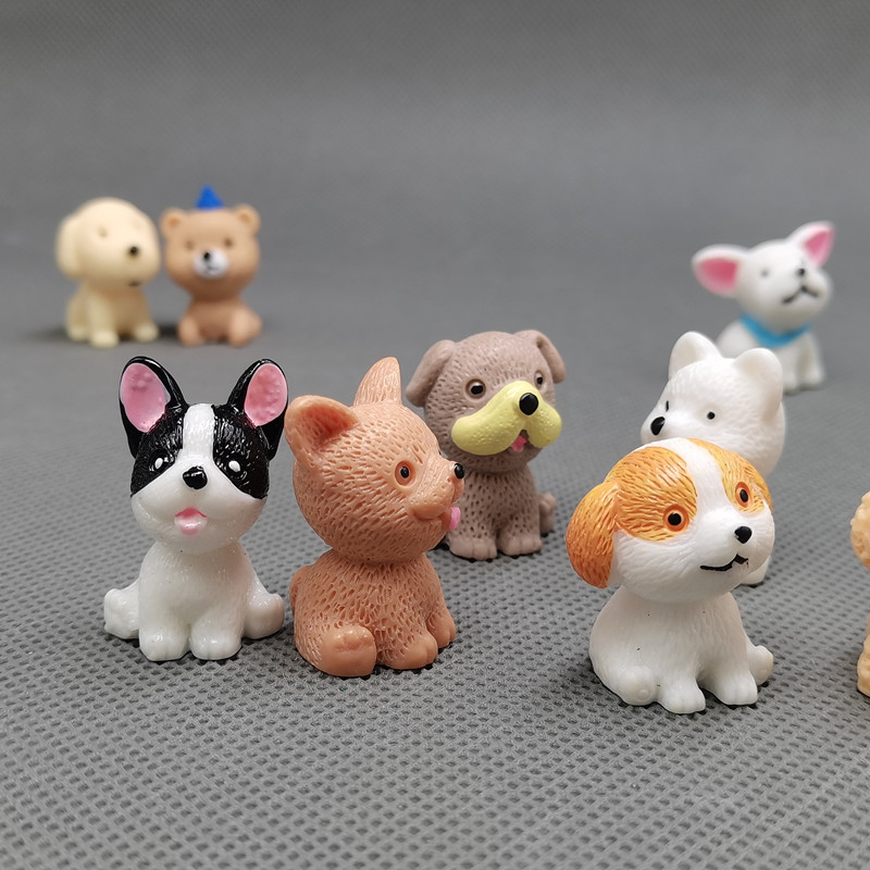 Resin Dog Ornament Family Micro Landscape Decoration Mini Dog Crafts Figurines For Home Decor Puppy Accessories