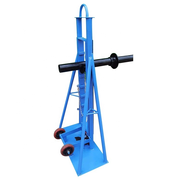 Safety Heavy Load Cable Drum Jack Hydraulic Stringing Equipment Grounding Cable Reel Stand