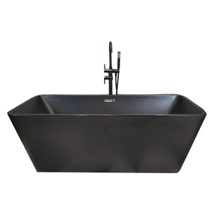 NINGJIE bathroom black color  freestanding bathtub japanese soaking bathtub (633)