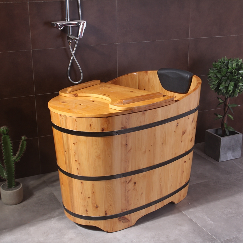 Foshan Ningjie wooden bathtub freestanding cedar wood bathtub