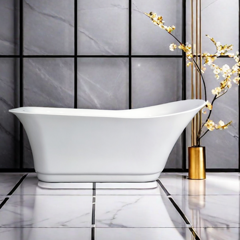 Ningjie new design acrylic soaking  bathroom  free standing acrylic bathtub