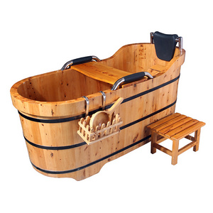 Icebath Home Bathing cold plungeBath Thickened Solid Wood Bathtub for Adult Bathtub Wood Bucket for Children Cypress Bathtub