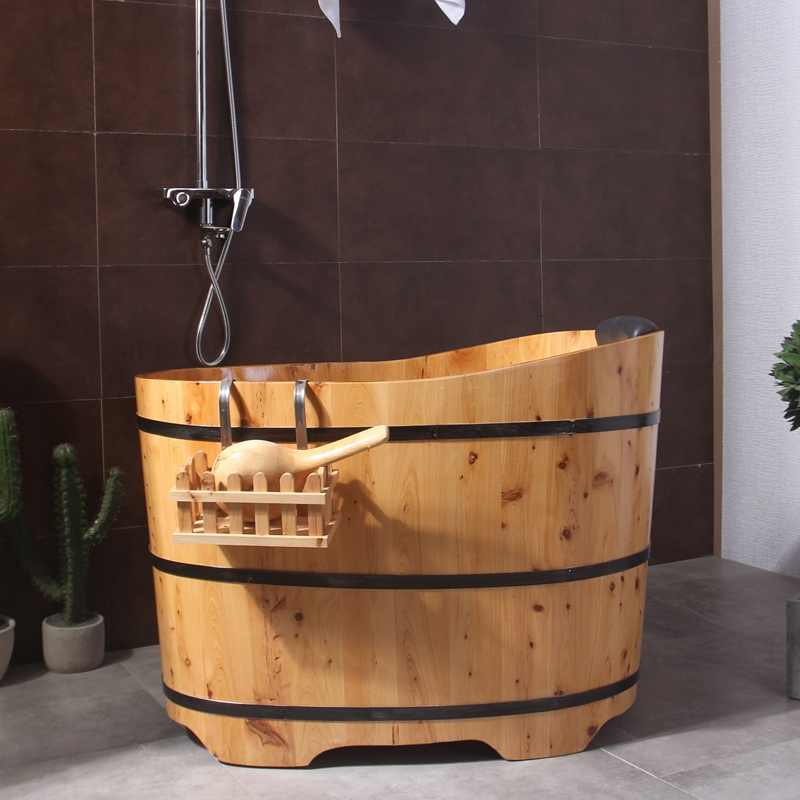 Foshan Ningjie wooden bathtub freestanding cedar wood bathtub