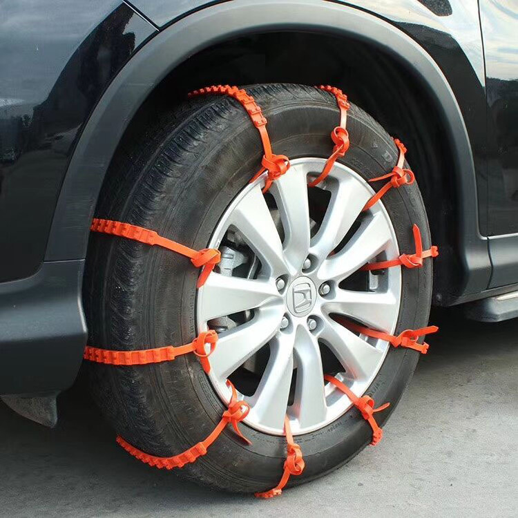 Nylon 66 Series 9mm Wide Plastic Car Tire Anti-Skid Chain 175 LBS and is Easy to Carry for Inclement Weather or Sloping Roads