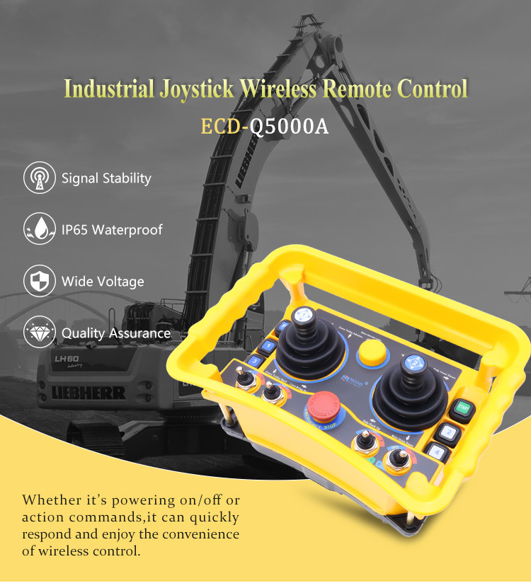 New product ECD-Q5000A construction crane use wireless switch 12v toggle hydraulic joystick remote control