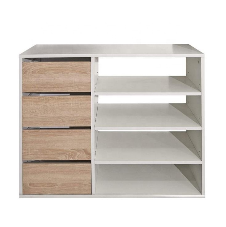 NOVA Wooden MDF 12 Pairs Shoe Cabinet with 4 Drawers And 4 Adjustable Shelf