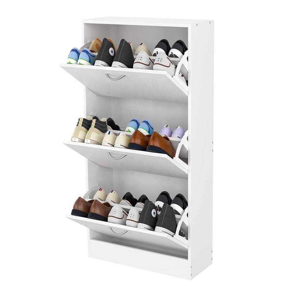 NOVA High Gloss 50 Pair Shoe Rack Shelf Storage Closet Organizer Cabinet