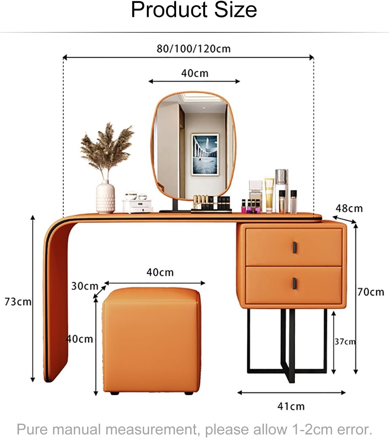 NOVA European Style Makeup Dressing Table With Mirror Hotel Bedroom Furniture Multifunctional Leather Finish Vanity Table Set