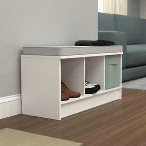 NOVA 21WF002 Home Living Room Entrance Shoe Storage Cabinet Open Bench With Wooden Cushion Shoe Cabinet Furniture