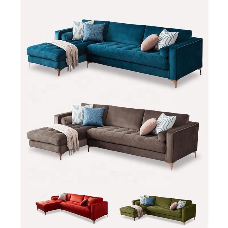 Customize Modern Sofa 21DGSBD026 Living Room L Shaped Sofa Living Room Furniture Fabric Sofa