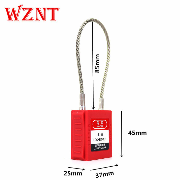 NT-APC175 Red Yellow Green Brown OEM Color Steel Cable Wire Shackle Safety Lockout Padlock