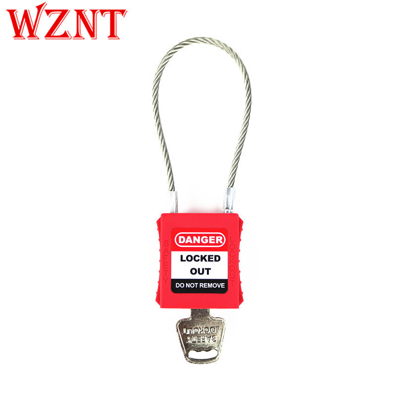 NT-APC175 Red Yellow Green Brown OEM Color Steel Cable Wire Shackle Safety Lockout Padlock