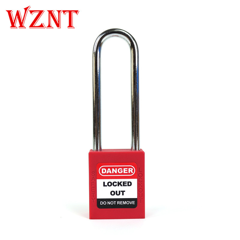 NT-76S 76MM Red Chormeplated Steel Shackle Industrial Safety Lock Out Tag Out Padlock