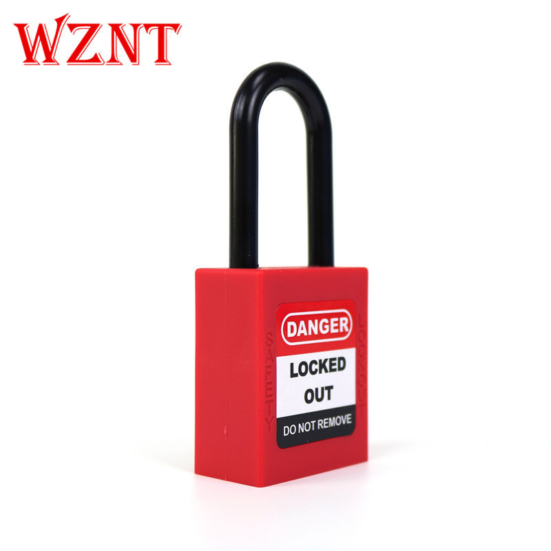 38mm OEM Cheap Plastic Shackle Keyed alike Safety Lockout Padlock With Master Key