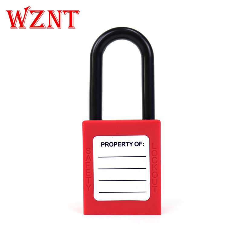 38mm OEM Cheap Plastic Shackle Keyed alike Safety Lockout Padlock With Master Key