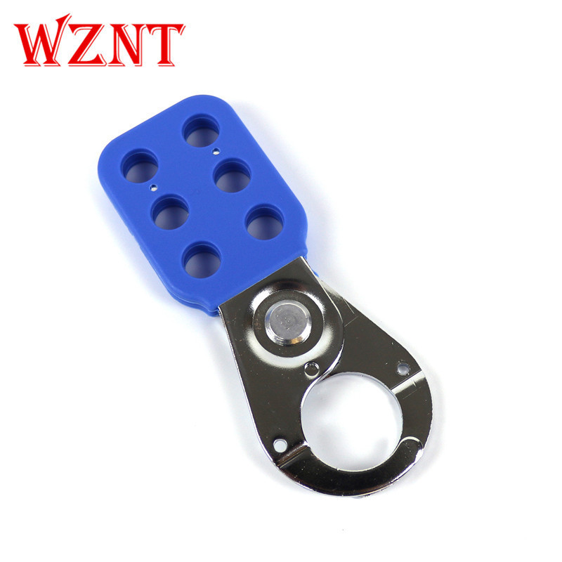 NT-H01 1'' 25mm 6 holes OEM blue PA Coated Steel Safety Lockout Locker Hasp Lock