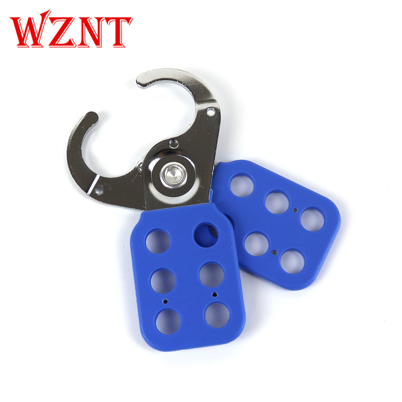 NT-H01 1'' 25mm 6 holes OEM blue PA Coated Steel Safety Lockout Locker Hasp Lock