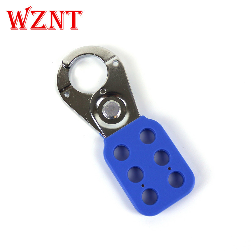 NT-H01 1'' 25mm 6 holes OEM blue PA Coated Steel Safety Lockout Locker Hasp Lock