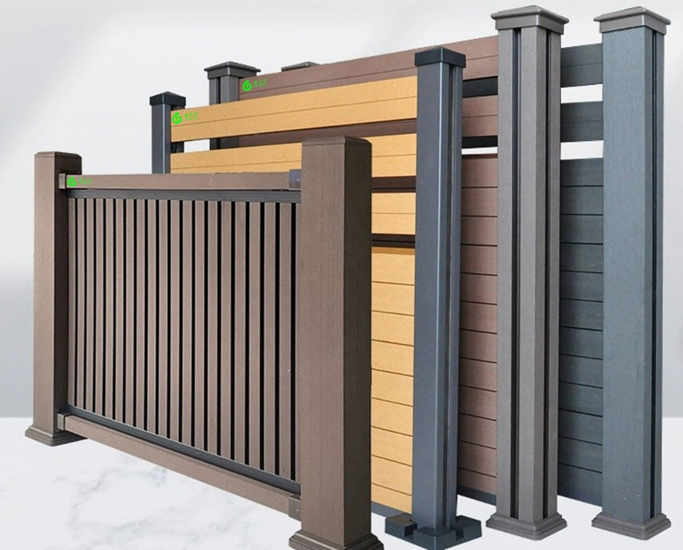 WPC fence co-extrusion plastic pvc wood modern outdoor garden privacy wpc yard house composite fence panel board