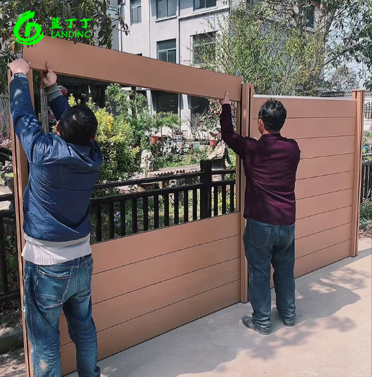 outdoor modern wpc plastic wood composite not vinyl decorative privacy fence panels