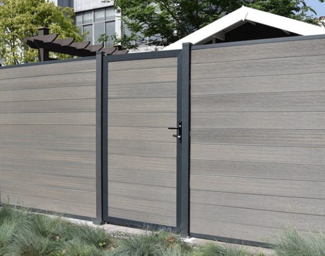 WPC fence co-extrusion plastic pvc wood modern outdoor garden privacy wpc yard house composite fence panel board