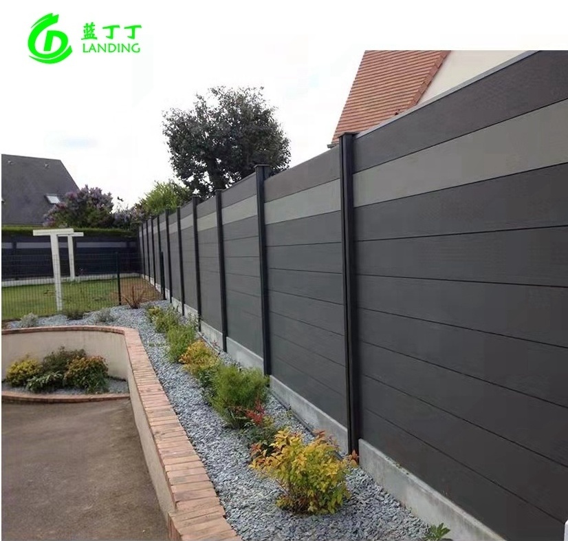 outdoor modern wpc plastic wood composite not vinyl decorative privacy fence panels