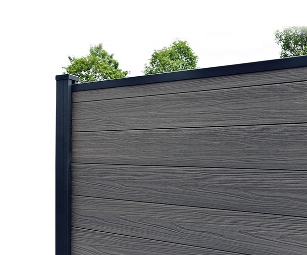 WPC fence co-extrusion plastic pvc wood modern outdoor garden privacy wpc composite house yard fence panel board