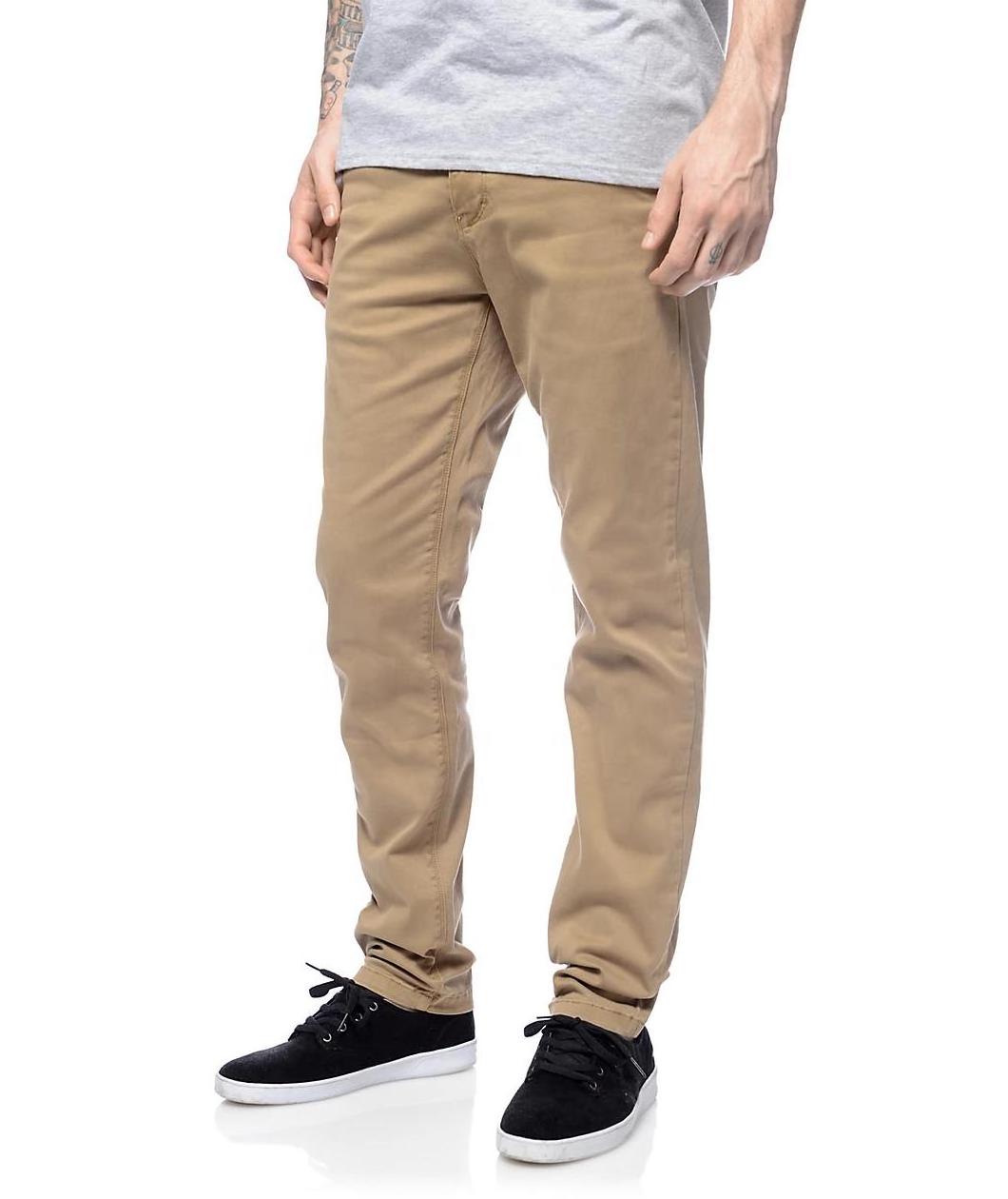 Men's Vintage Khaki Slim Fit Cotton Spandex Twill Chino Pants