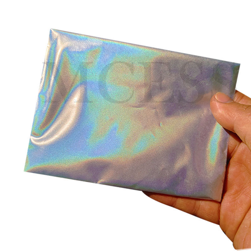 Brand Mcess FREE SAMPLES silver colorful holographic pearl pigment rainbow effect dye fabric powder coating for leather