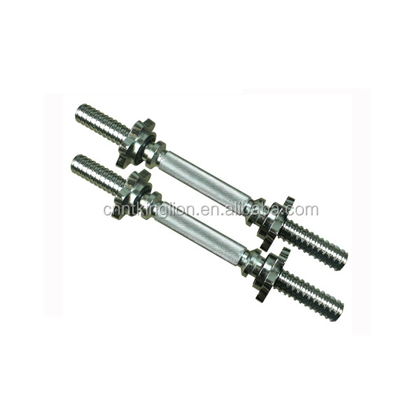 Chromed dumbbell Threaded Bar with star collar