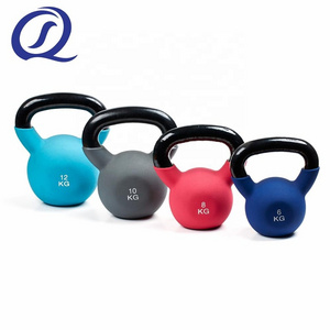 Factory wholesale Colorful Gym Fitness Neoprene Coated Cast Iron Custom Logo Color Weights Rubber Kettlebells